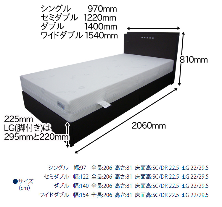 フランスベッド LK-01C 格安お買得ベッドフレーム 引出無